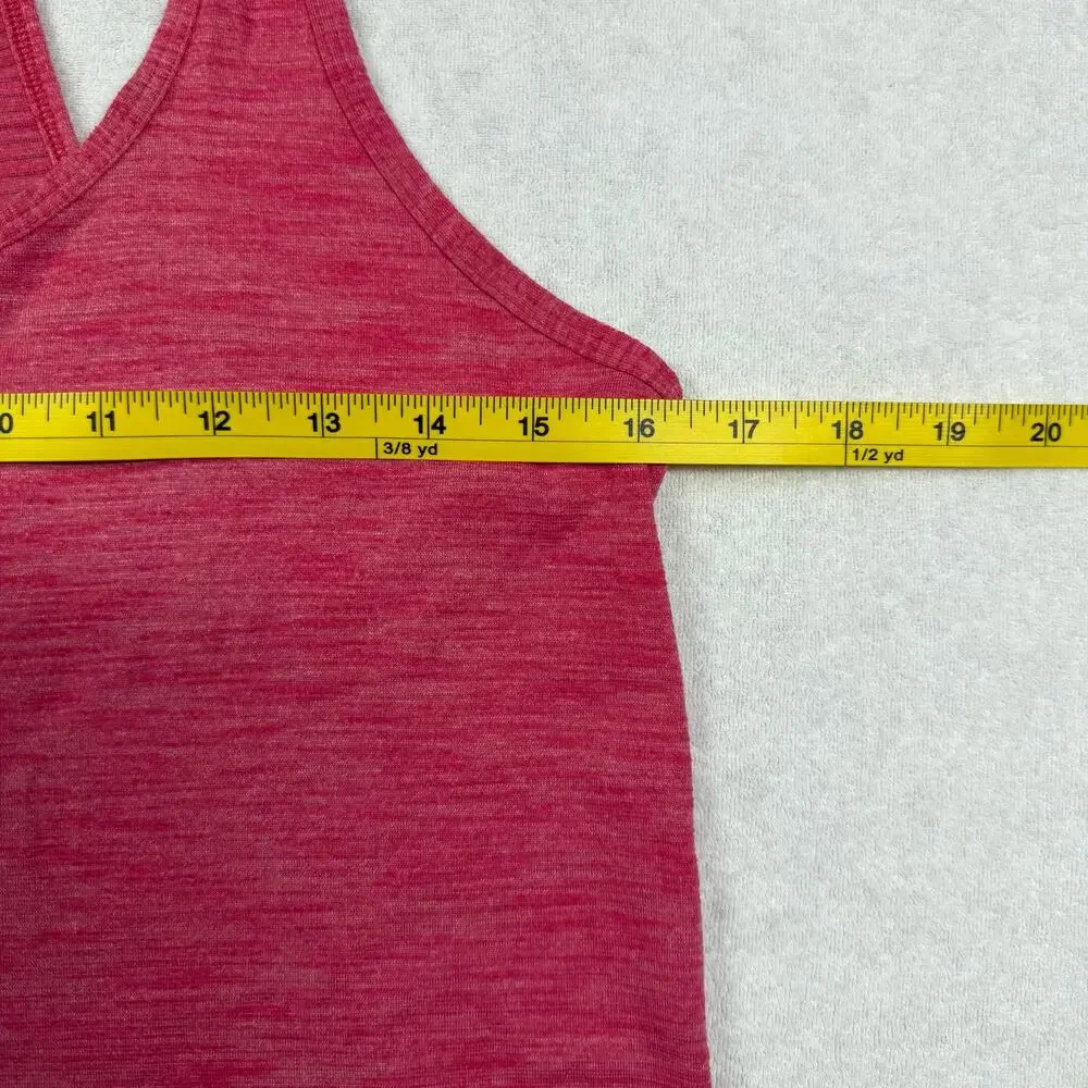Lululemon Women’s Pink Striped Pleated Racerback Tank Top Size 6
